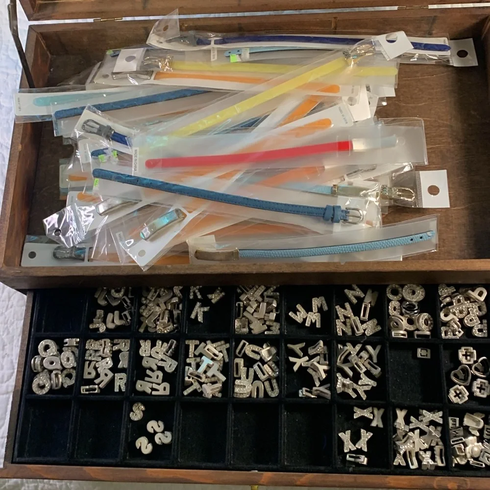 U Name It Customize Bracelets & Charms & wooden box 45 bracelets 100s of Charms